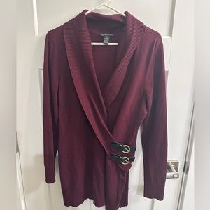INC burgundy long sweater XXL